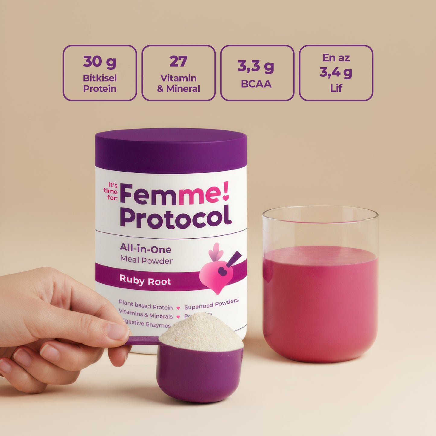 Femme Protocol All in One Meal Powder Ruby Root
