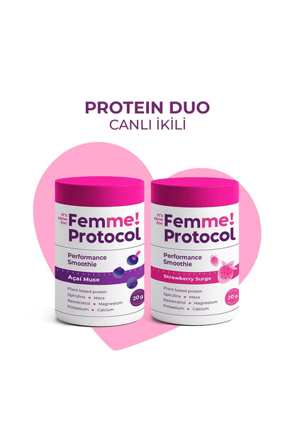 Protein Duo Canlı İkili: Acai Muse + Strawberry Surge