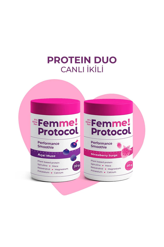 Protein Duo Canlı İkili: Acai Muse + Strawberry Surge