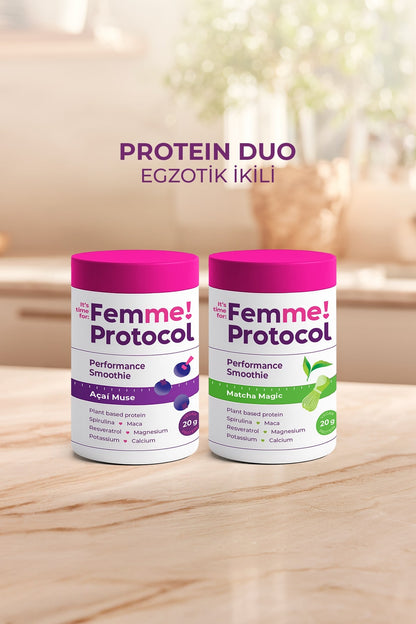 Protein Duo Egzotik İkili: Acai Muse + Matcha Magic