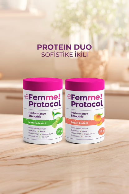 Protein Duo Sofistike İkili: Matcha Magic + Peach Perfect