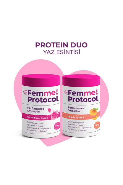Protein Duo Yaz Esintisi: Strawberry Surge + Peach Perfect